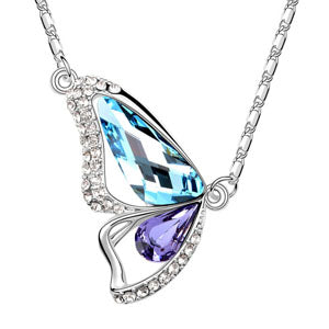 hot selling trendy butterfly design for women wedding party jewelry luxury designer necklaces made with SWA elements crystal