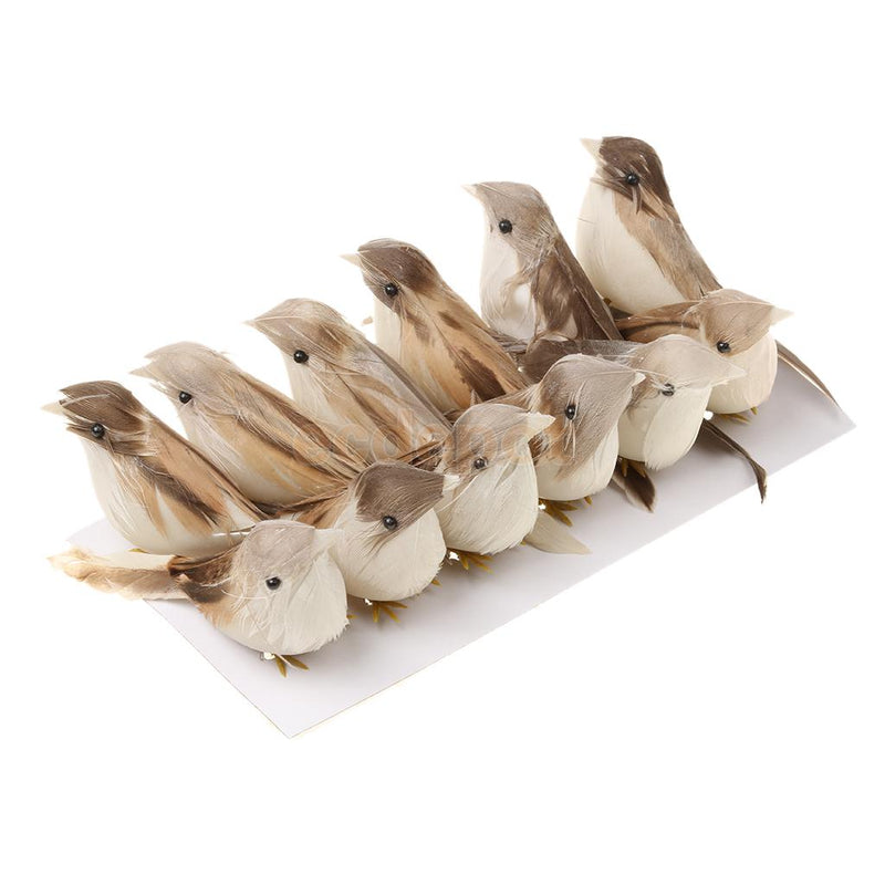 12Pcs Artificial Feather Bird Xmas Tree Decor Craft Wedding Doves Ornament