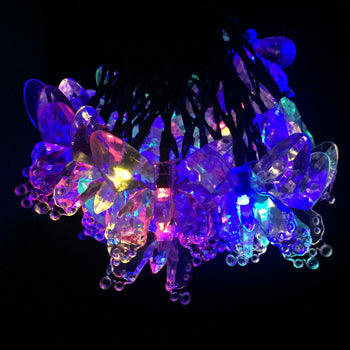 6M Solar Led Lights 30LEDs Colorful Butterfly Fairy String Lamps Christmas Holiday Party Garden Decoration Waterproof Lighting