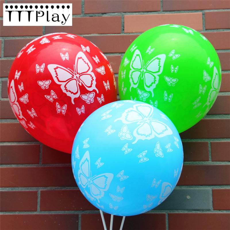 20PCS 12inch Butterfly Printed Latex Balloon Inflatable Helium Air Ball Wedding Decoration Happy Birthday Party Supplies Balloon