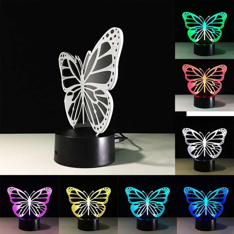 Butterfly 3D Night Light RGB Changeable Mood Lamp LED Light DC 5V USB Decorative Table Lamp nightlight