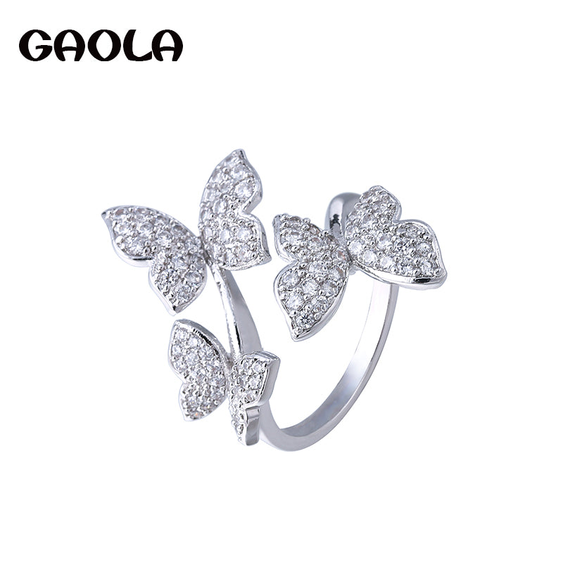 GAOLA Top Quality Cute Butterfly Ring Open Rings For Women Jewelry Gifts J1561