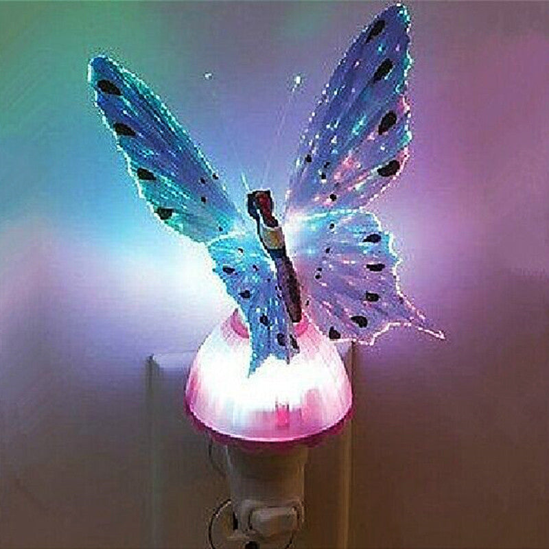 RGB Color Changing ABS Fiber Butterfly LED Night Lights Lamp Beautiful Home Decorative Creative Wall Nightlights P15