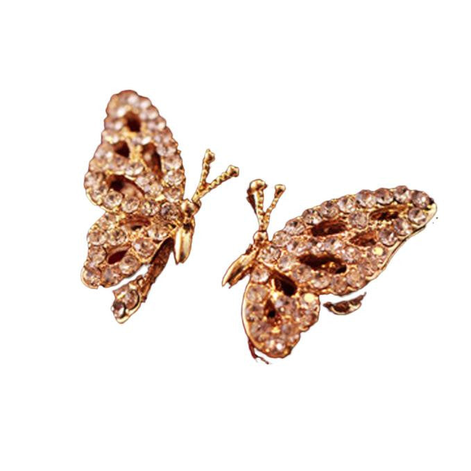New Fashion Women Lady Elegant Butterfly Rhinestone Earrings