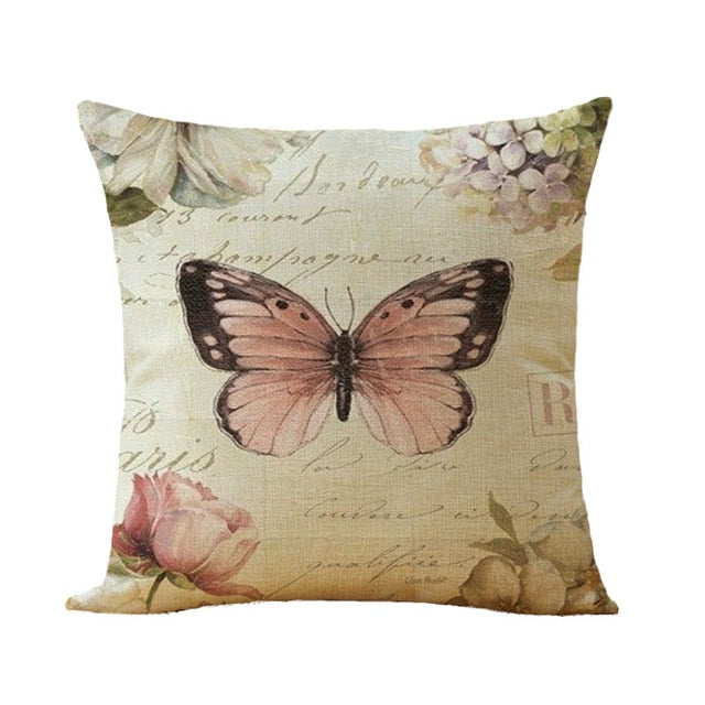 Flower Birds Cushion cover Butterfly Pillowcase sofa Decorative Cushion Cover for Sofa Home Decor Throw Pillow Case Pillows