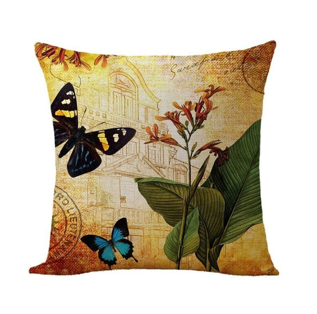Flower Birds Cushion cover Butterfly Pillowcase sofa Decorative Cushion Cover for Sofa Home Decor Throw Pillow Case Pillows