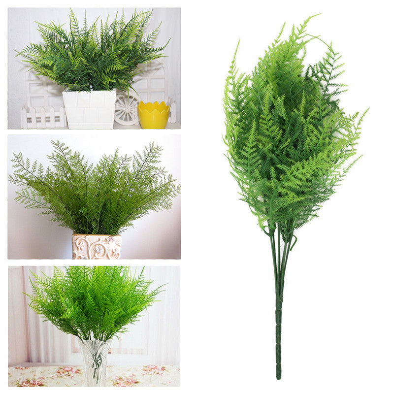 Plant Flower Wedding Decor Plastic Green 7 Stems Artificial Asparagus Fern