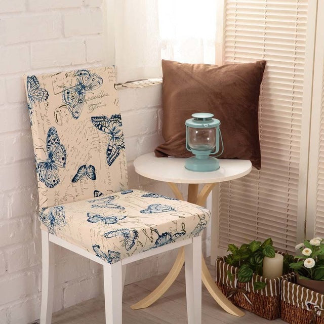 1pcs Flower Butterfly Stretch Home Decor Dining Chair Cover Spandex Decoration covering Office Banquet Hotel chair Covers 43033