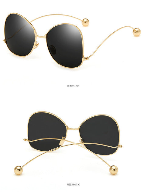 VCKA 2017 Stylish Butterfly Sunglasses Women Fashion Pink Mirror Sun Glasses Clear Optics Frame Metal Steel Ball UV400 Eyewear