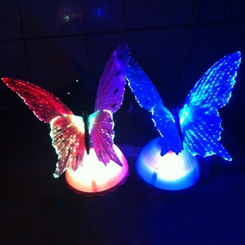 RGB Creative Color Changing ABS Fiber Butterfly LED Night Lights Lamp Beautiful Home Decorative Wall Nightlights VEN50