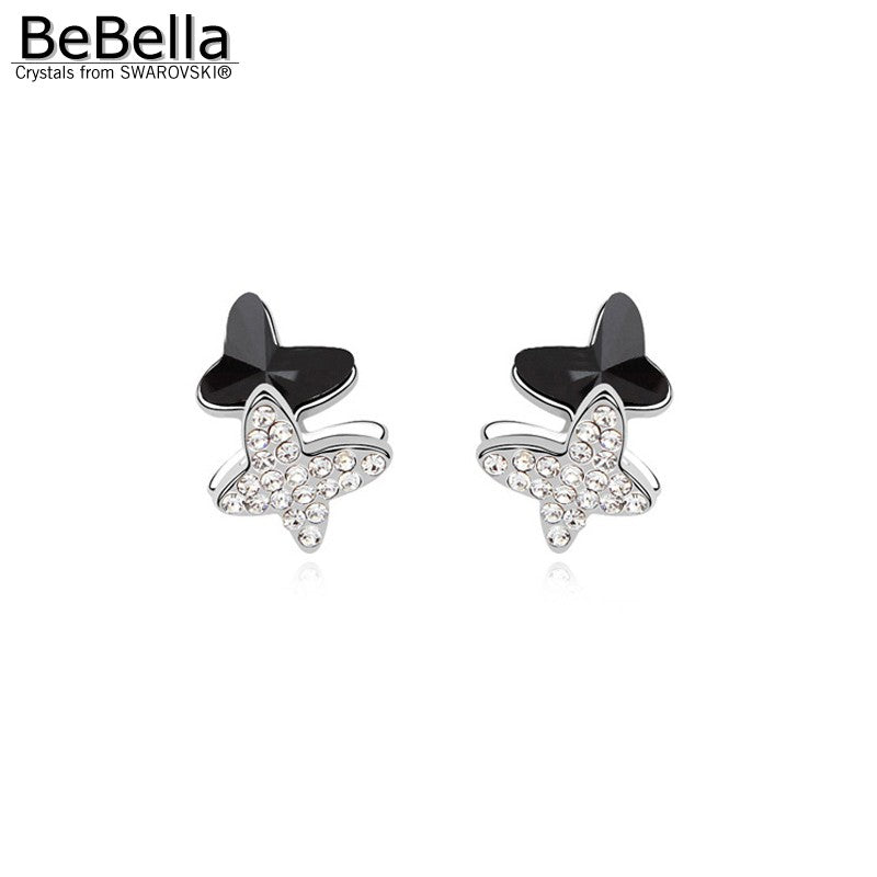 BeBella 3 colors women crystal butterfly earrings made with Austrian crystals from Swarovski for women gift