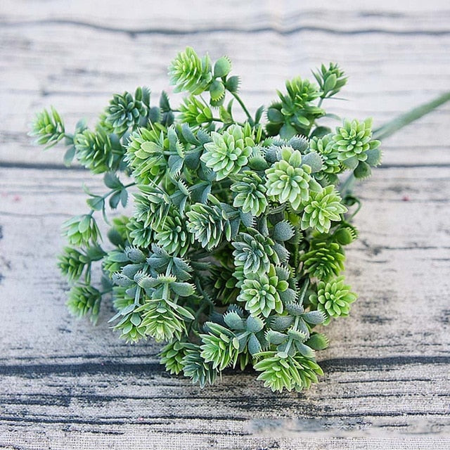 28 heads Succulents Artificial Plants Fall Fake Leaves Plastic Succulent Plants Lotus Grass for Garden Wedding Decoration A5029