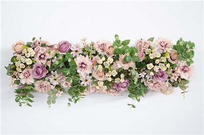 Customize 1m Artificial Flower Row Arch Decor Flower Row Wedding Backdrop Arch Road Lead Flower Arrangement Silk Flower Wall 1pc