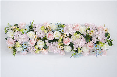 Customize 1m Artificial Flower Row Arch Decor Flower Row Wedding Backdrop Arch Road Lead Flower Arrangement Silk Flower Wall 1pc