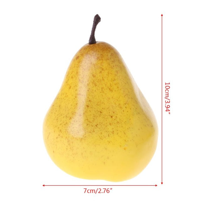 Realistic Lifelike Artificial Fruit Pear Peach Apple Kitchen Fake Display Food Home Decoration Supermarket Restaurant Props W229